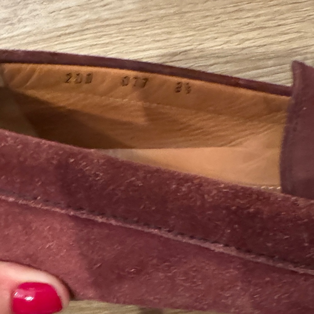 Prada Men's Deep Red Suede Slip-Ons - Picture 5 of 5